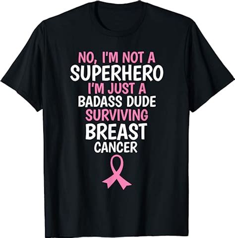 badass dude surviving breast cancer quote funny t shirt clothing shoes and jewelry