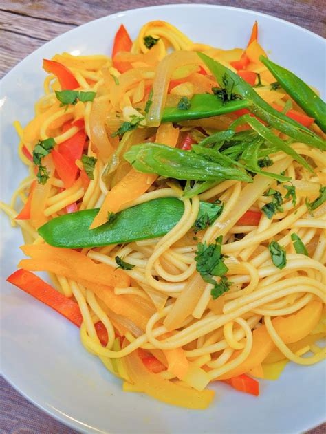It will be your new favourite noodle dish! Vegan Singapore Udon Noodles Stir-Fry - Oil-Free Recipe ...