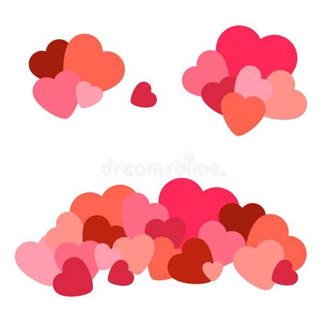 Isolated Vector Composition Of Red And Pink Hearts Stock Illustration