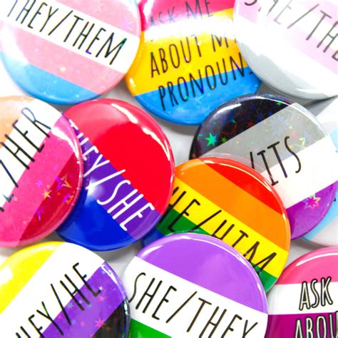 Pronoun Buttons Pride Flags Personal She Her He Him Etsy