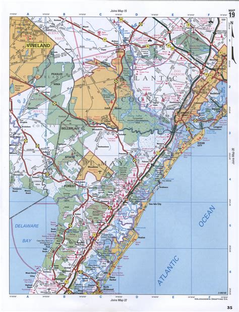 Image Map Of Atlantic County New Jersey State Mays Landing