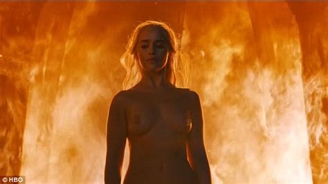 Game Of Thrones Emilia Clarke Reacts To Her Spectacular Fiery Nude Scene Daily Mail Online