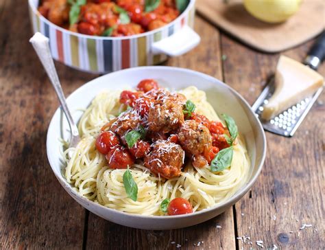 Fresh sprigs of lemon thyme make this citrusy tea so refreshing—it's like sipping summer from a cup. Lemon & Thyme Pork Meatballs with Spaghetti Recipe | Abel ...