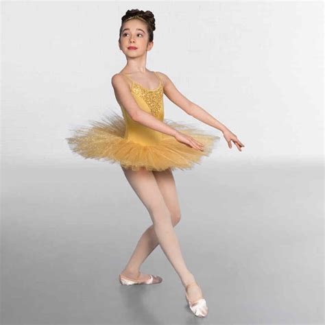 1st Position Sequin Glitter Childrens Gold Ballet Tutu The Dancers Shop
