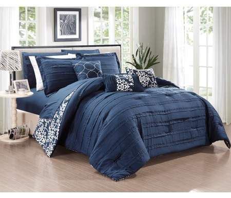 Chic Home 10 Piece Zarina Complete Ruffles And Reversible Printed King