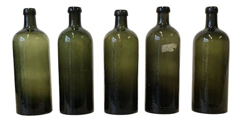 antique green glass bottle victor and rose