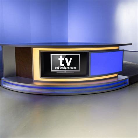 Anchor News Desk Tv Set Design Broadcast Furniture In 2020 Tv Set