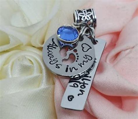 Always In My Heart Heart Charm Miscarriage Loss Name Charm Etsy