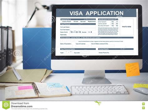 Visa Application Form Immigration Concept Stock Photo Image Of