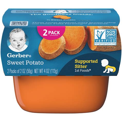2 Pack Gerber Stage 1 Sweet Potato Baby Food 1 Tub