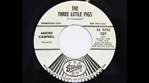 Archie Campbell The Three Little Pigs Starday 727 Three Little