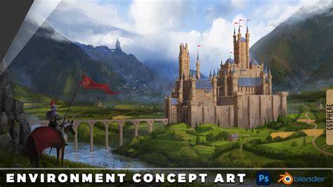 Environment Concept Art Tutorial In Blender And Photoshop Youtube