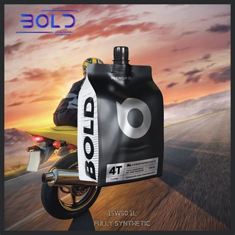 Bold 4t 15w50 1l Fully Synthetic Sn Motorcycle Engine Oil Minyak Hitam