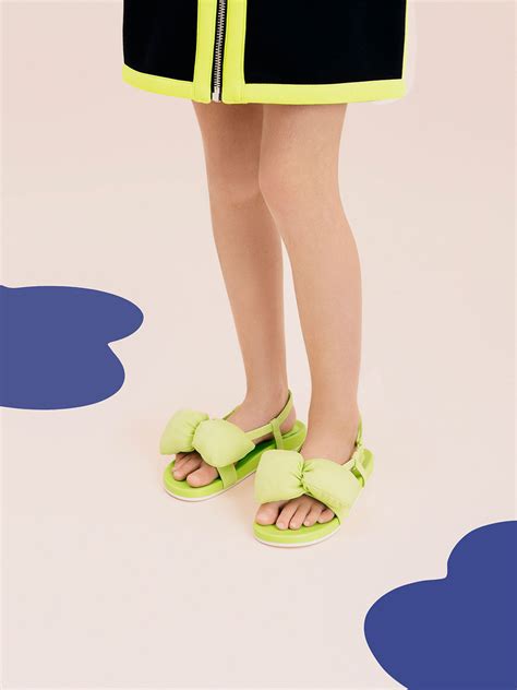 Lime Girls Puffy Bow Sandals Charles And Keith Au