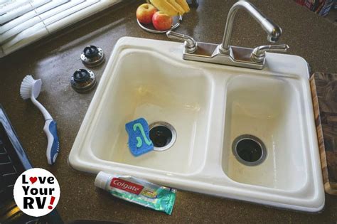 The advantage of these sinks is they have the same color throughout the material which allows you to buff out any dish soap is another safe cleaning agent you can use on your sink. Clean Up Old RV Plastic Sinks with ToothPaste