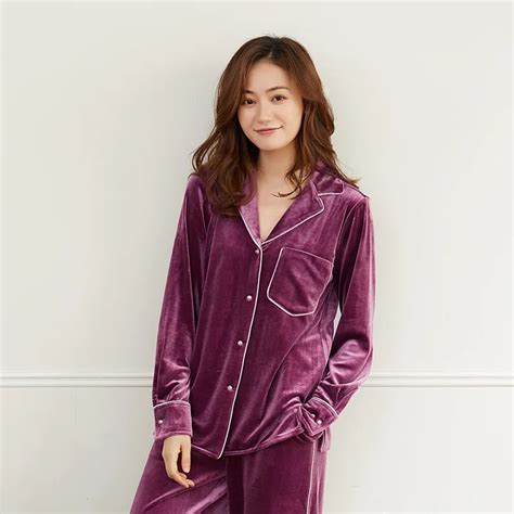 2019 Autumn Winter Warm Thicken Velvet Pajamas Set Women Sleepwear