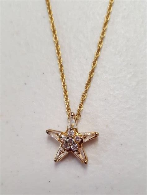 Crystal Czs Star Pendant Gold Wash Sterling Silver 3 Dimensional With