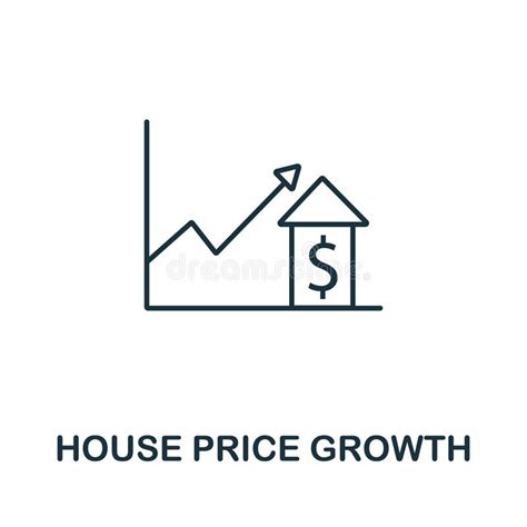 Pictogram Voor Groei Van Huizenprijzen Het Stijlsymbool Van De Lijn Van