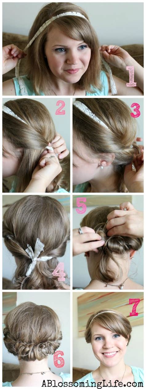 Wrap the entire twisted hair into a bun and secure it with a pin. Easy Twisted Updo for Long or Short Hair - A Blossoming Life