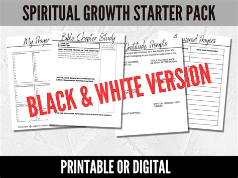 Spiritual Growth Starter Pack Printable Bible Study Prayer Etsy