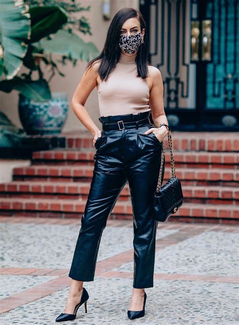 ways to wear leather pants for fall 2020 sydne style leather pants outfit leather pants