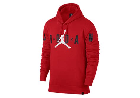 Nike Air Jordan Flight Fleece Graphic Hoodie Gym Red Fur 82 50