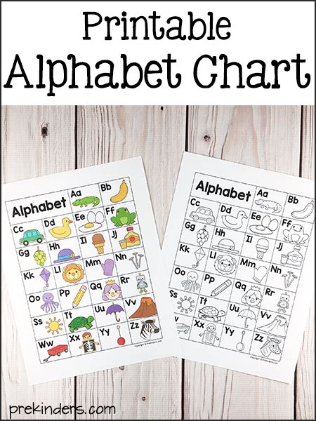 Printable Alphabet Chart Prekinders