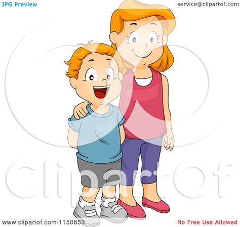 Cartoon Of A Happy Big Sister And Little Brother Smiling Royalty Free Vector Clipart By Bnp