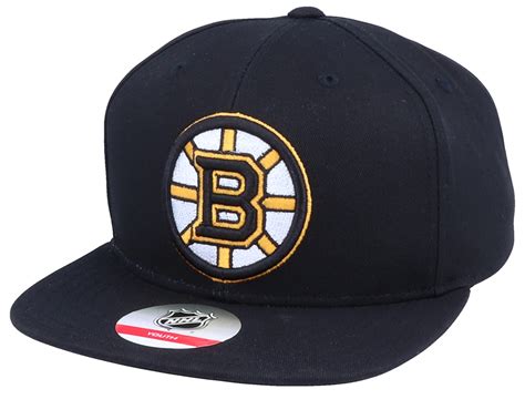 Kids Boston Bruins Solid Black Snapback Outerstuff Cap