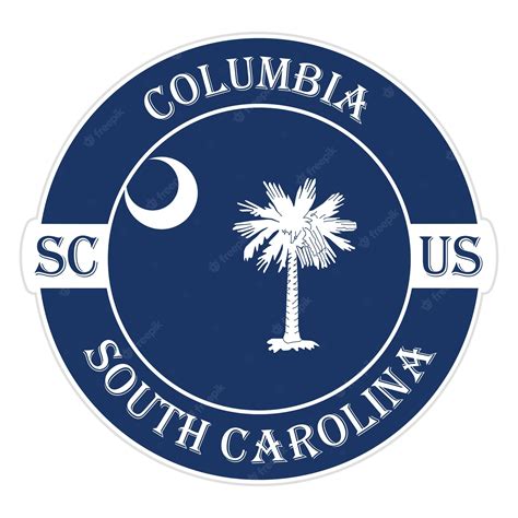 Premium Vector | Columbia south carolina flag usa travel souvenir seal