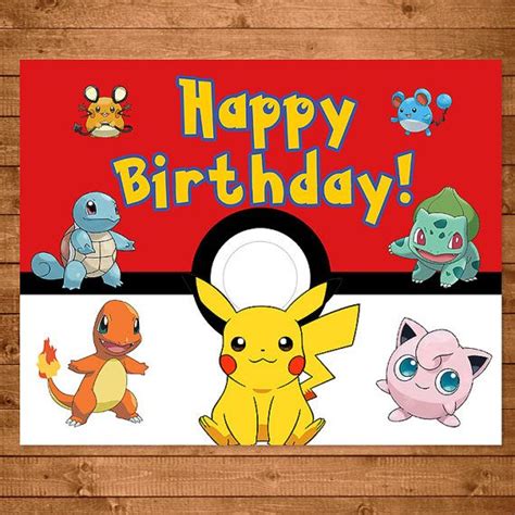Pokemon Birthday Sign Red And White Pokemon Happy Birthday Sign