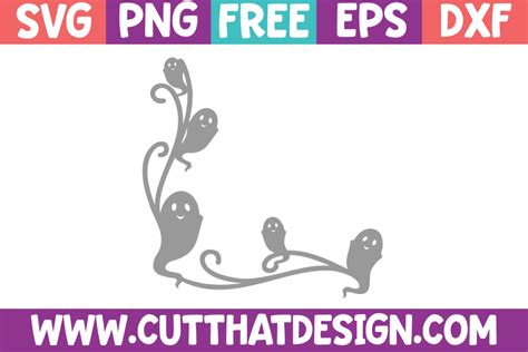 Free Ghost Flourish Corner Border SVG Cut That Design