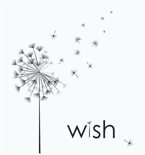 Dandelion Make A Wish Vector Art Illustration Blumenzeichnung