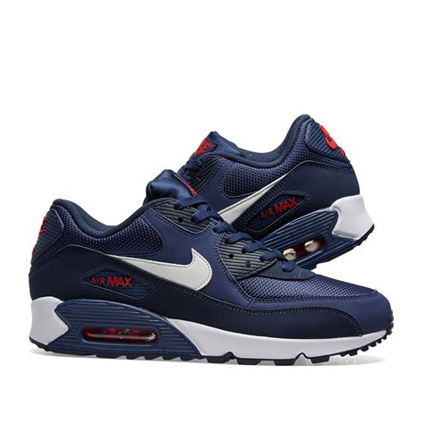 Nike Air Max 90 Essential Midnight Navy White And Red End