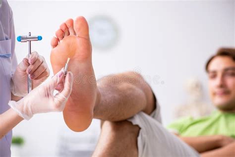 The Podiatrist Treating Feet During Procedure Stock Image Image Of