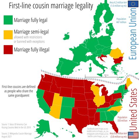 First Line Cousin Marriage Legality Across The Us And The Eu First