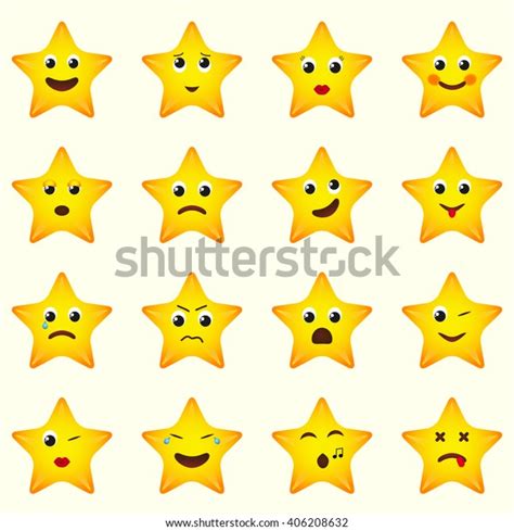 Emoji Stars Icons Set Vector De Stock Libre De Regalías 406208632