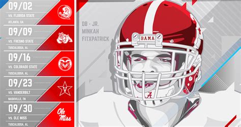 Alabama Football 2017 Schedule On Behance