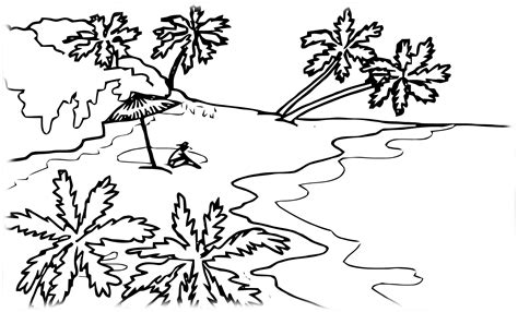 Desenhos Para Colorir Natureza Paisagem Floresta Montanhas Mar Ilha