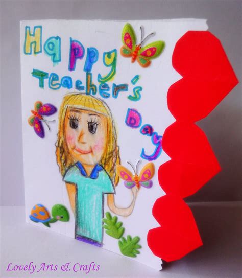 Plus, this could be a fun bonding experience for you and your little one. Lovely Arts & Crafts ^v^: # 7 Teacher's day card