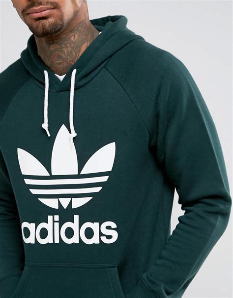 Lyst Adidas Originals Trefoil Hoodie In Green Br4183 In Green For Men