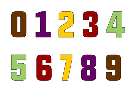 Large numbers 0-9
