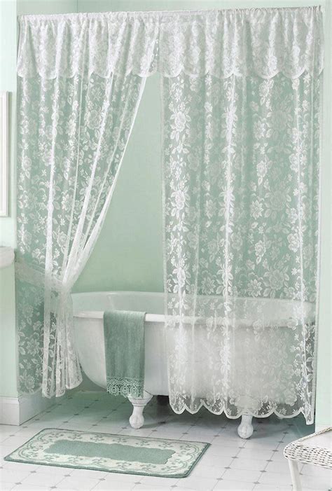Rose Lace Bath Shower Curtain Lace Shower Curtains Victorian Shower Curtains