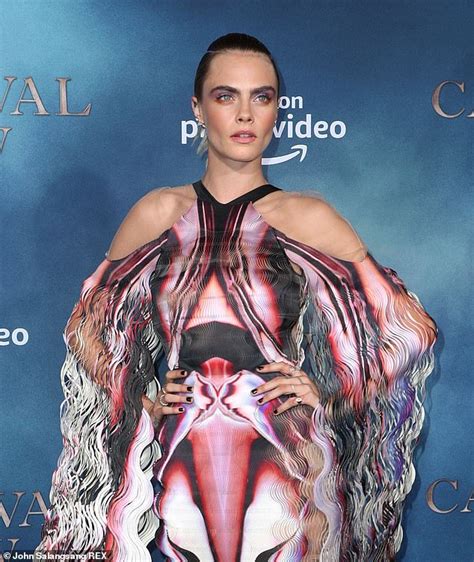 Cara Delevingne Stuns In An Ethereal Patterned Dress At Premiere Of Her