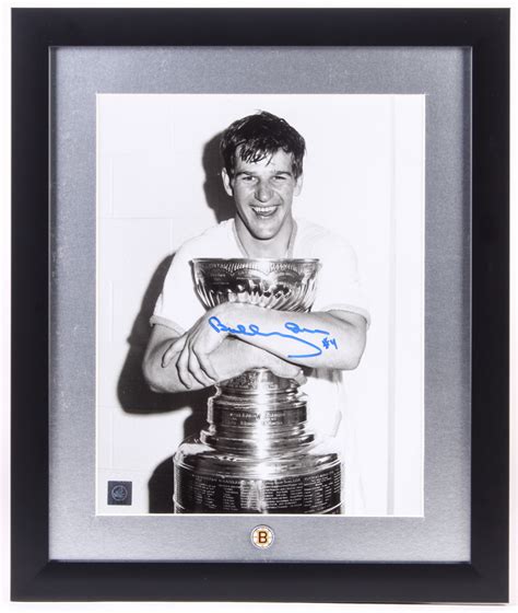 Bobby Orr Signed Bruins 16x19 Custom Framed Photo Display With Pin