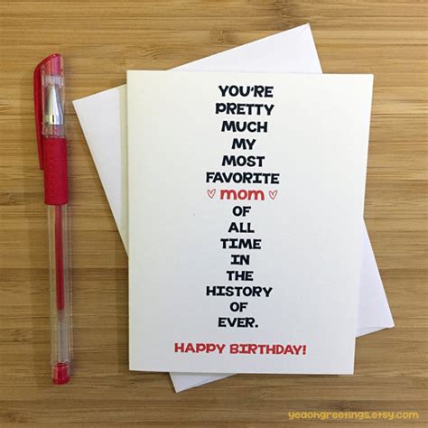 This card offers something extra in terms of design with a premium bamboo finish ensuring it remains in great condition over time. Happy Birthday Mom Card for Mom Funny Mom Card Cute Card