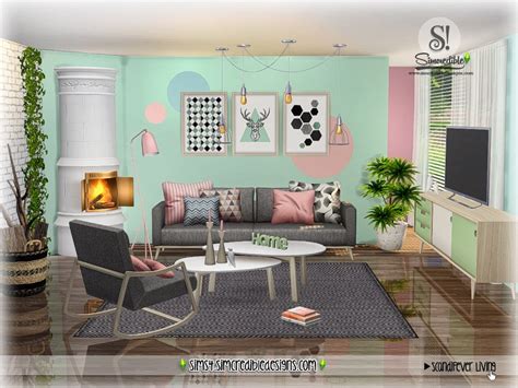 The Sims Resource Scandifever Living Room