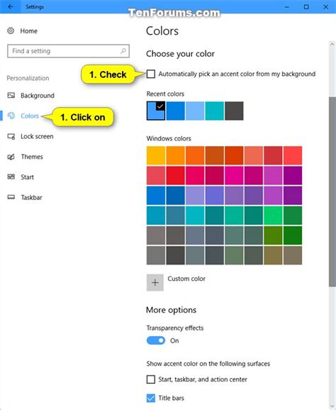 Change Accent Color In Windows 10 Windows 10 Tutorials