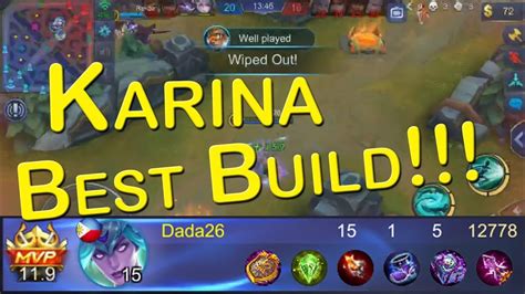 Best build items, emblems and more for karina in mobile legends. Karina Best/Perfect Build - Mobile Legends 2017 - YouTube