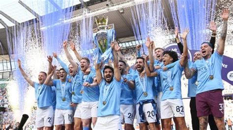 Manchester City Win The Premier League Trophy Presentation Day In